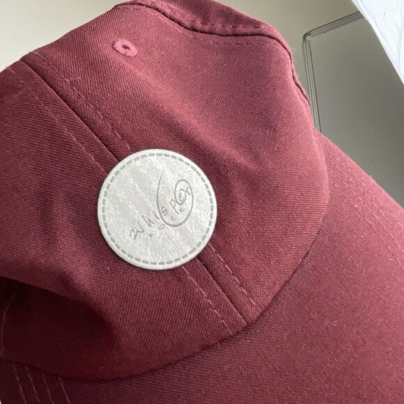 Whisper Rock Golf Hat Cap Burgundy Strapback Logo Patch Imperial Adjustable - Picture 2 of 7
